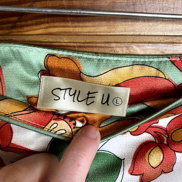 Funky Silk Midi Slip Skirt size Large - Picture 3 of 6